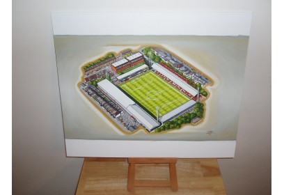Griffin Park Stadium Fine Art Original Oil Painting - Brentford FC